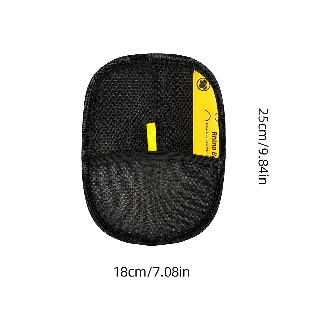 Large Pet Static Hair Removal Grooming Gloves, Upgrade Version Polypropylene Cat Hair Remover Gloves, Black with Yellow Accents for Pet Shedding